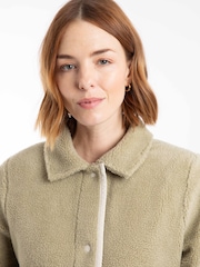 Weird Fish Natural Alessia Lightweight Borg Shacket - Image 5 of 8