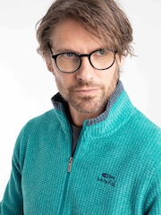 Weird Fish Green Shires Full Zip Grid Fleece - Image 4 of 9