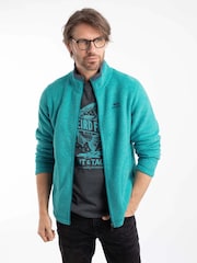 Weird Fish Green Shires Full Zip Grid Fleece - Image 6 of 9