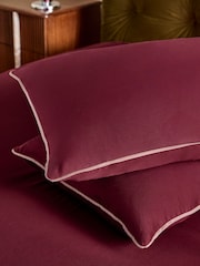 MADE.COM Set of 2 Contrast Piped 200 Thread Count Cotton Sateen Pillowcases - صورة 2 من 3