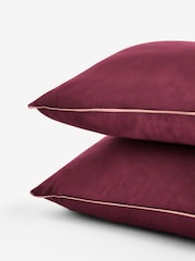 MADE.COM Set of 2 Contrast Piped 200 Thread Count Cotton Sateen Pillowcases - صورة 3 من 3