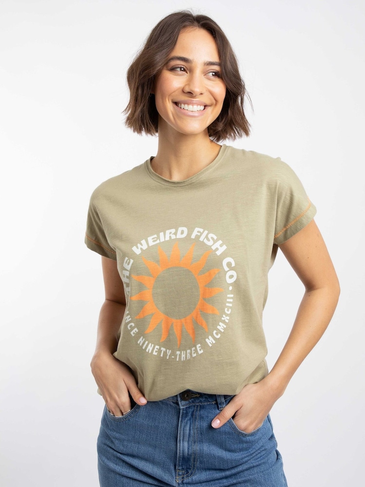 Weird Fish Natural Sun Rays Front Print Graphic T-Shirt - Image 1 of 6