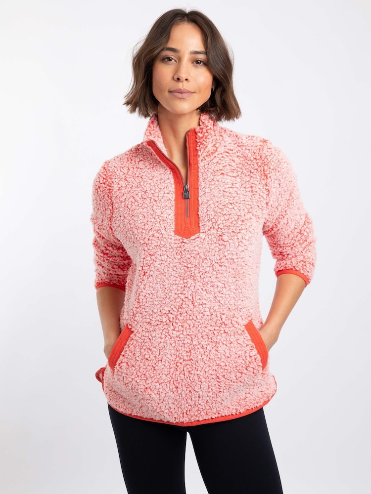 ピンク - Weird Fish Madi コージー 1/4 ジップ フリース - 画像 1 / 7