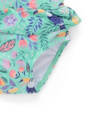 Purebaby Green Printed Long Sleeve Rashie Swim Set - Image 3 of 3