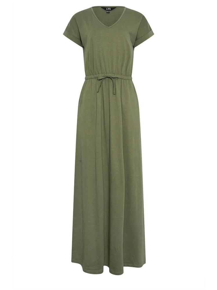 Long Tall Sally Green 100% Cotton Maxi T-Shirt Dress - Image 1 of 1