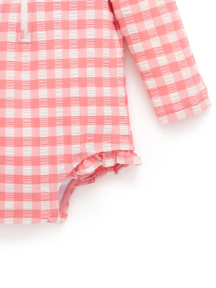 Maiô Purebaby estampado com babados e mangas compridas - Imagem 5 de 5