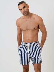 Threadbare Blue Stripe Seersucker Swim Shorts - Image 3 of 4