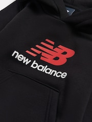New Balance Black Brushback Stacked Logo Hoodie - Image 3 of 3