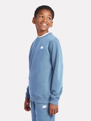 New Balance Light Blue French Terry Small Logo Crew Neck Sweatshirt - Image 2 of 8