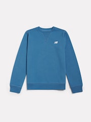 New Balance Light Blue French Terry Small Logo Crew Neck Sweatshirt - Image 6 of 8