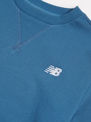 New Balance Light Blue French Terry Small Logo Crew Neck Sweatshirt - Image 8 of 8