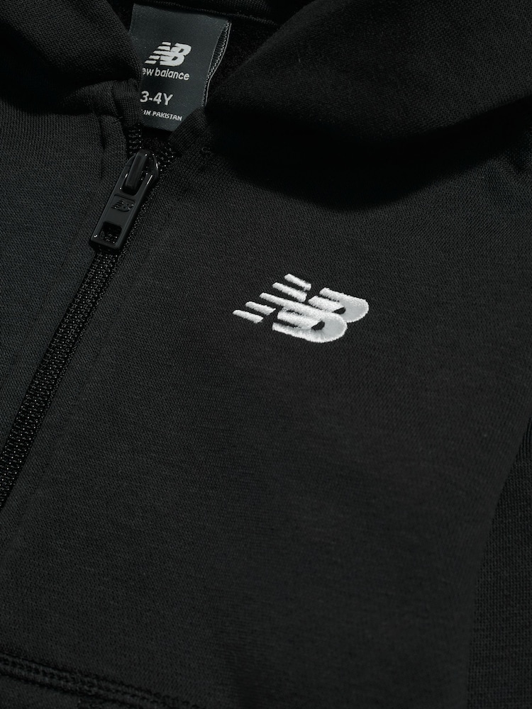 New Balance Black Small Logo Full Zip Hoodie - Image 3 of 3