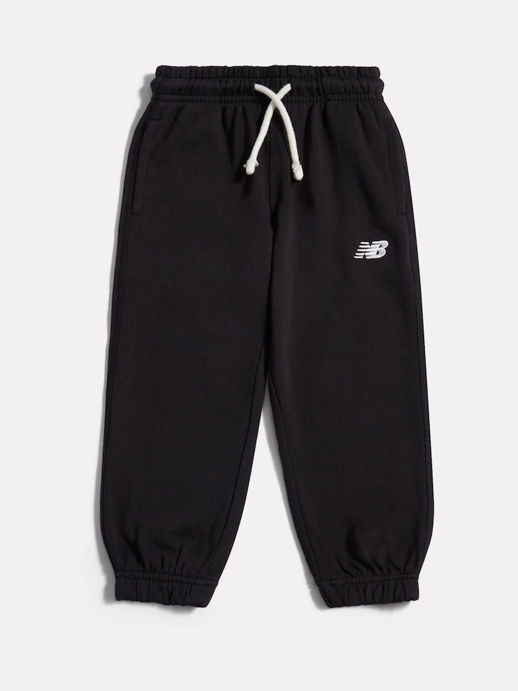 New Balance Black Small Logo French Terry Joggers - Image 1 of 3 New Balance Black Small Logo French Terry Joggers - Image 1 of 3