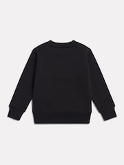 New Balance Black Stacked Logo Brushback Crew Neck Sweatshirt - Image 2 of 3