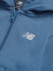 New Balance Blue Small Logo Zip Through Hoodie - Image 3 of 3