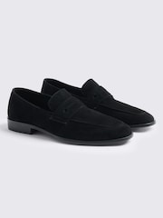 MOSS Black Suede Relaxed Loafers - Image 2 of 4