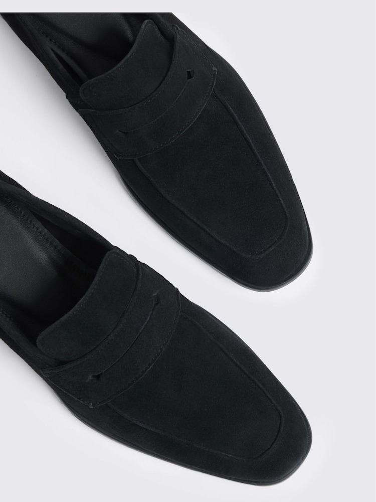 MOSS Black Suede Relaxed Loafers - Image 4 of 4 MOSS Black Suede Relaxed Loafers - Image 4 of 4