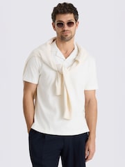 MOSS White Terry Towelling Skipper Polo Shirt - Image 1 of 3