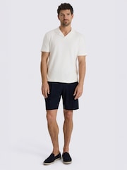 MOSS White Terry Towelling Skipper Polo Shirt - Image 2 of 3