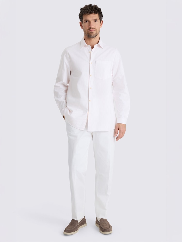 MOSS Pink Stripe Relaxed Cotton Oxford Shirt - Image 2 of 4