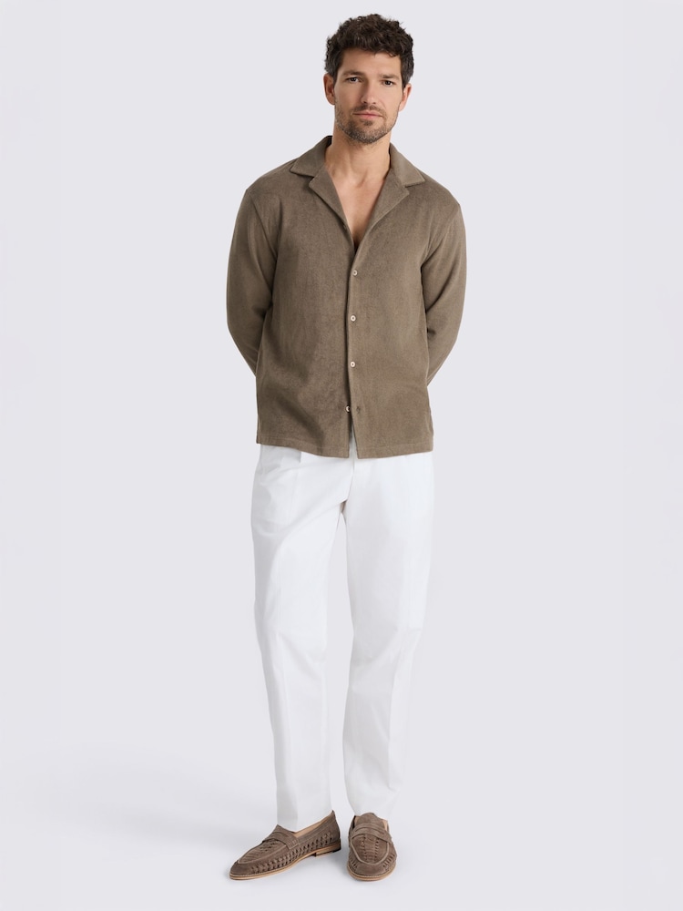 MOSS Natural Terry Towelling Button Through Shirt - Image 2 of 4 MOSS Natural Terry Towelling Button Through Shirt - Image 2 of 4