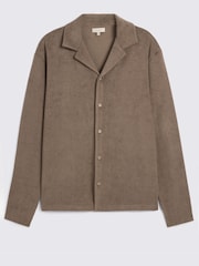 MOSS Natural Terry Towelling Button Through Shirt - Image 4 of 4