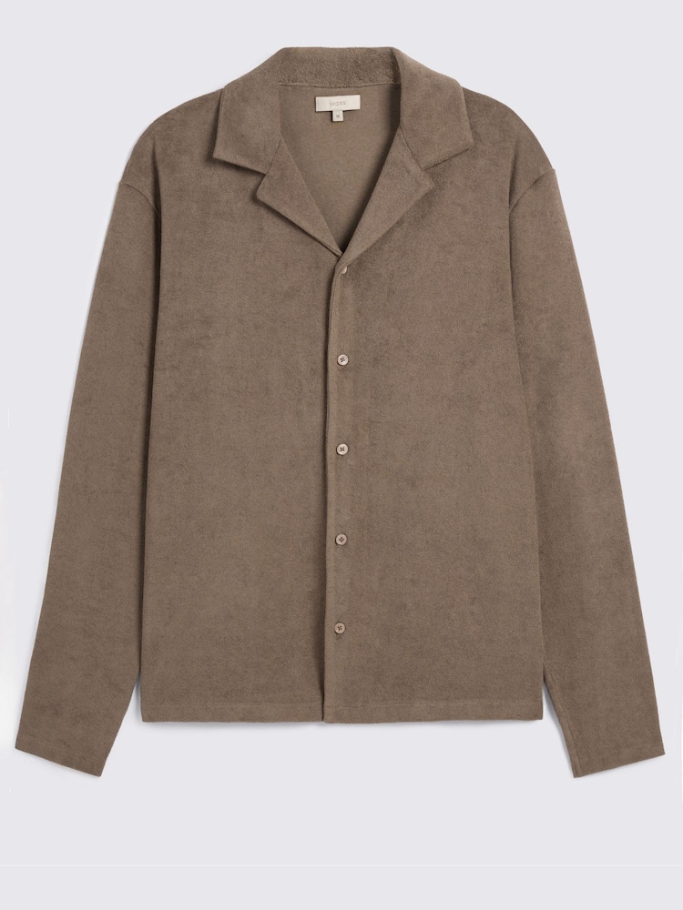 MOSS Natural Terry Towelling Button Through Shirt - Image 4 of 4 MOSS Natural Terry Towelling Button Through Shirt - Image 4 of 4
