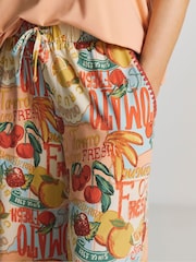 Figleaves Orange Fruit Blanket Stitch Culotte Set - Image 3 of 4