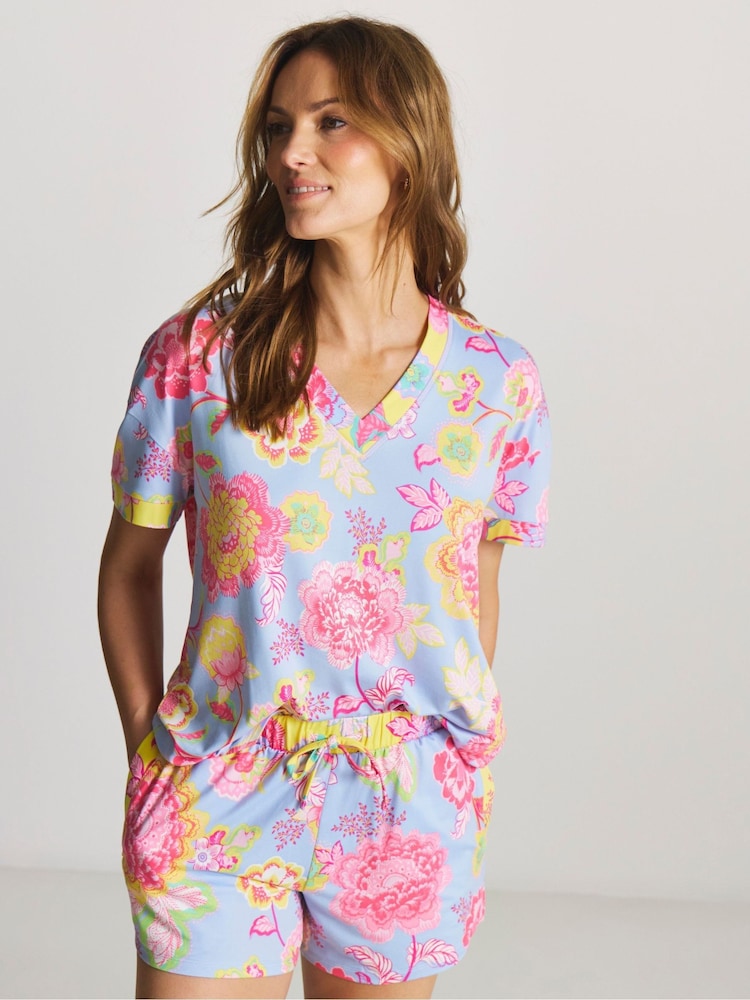 Figleaves Blue Floral Shorts Set - Image 1 of 4