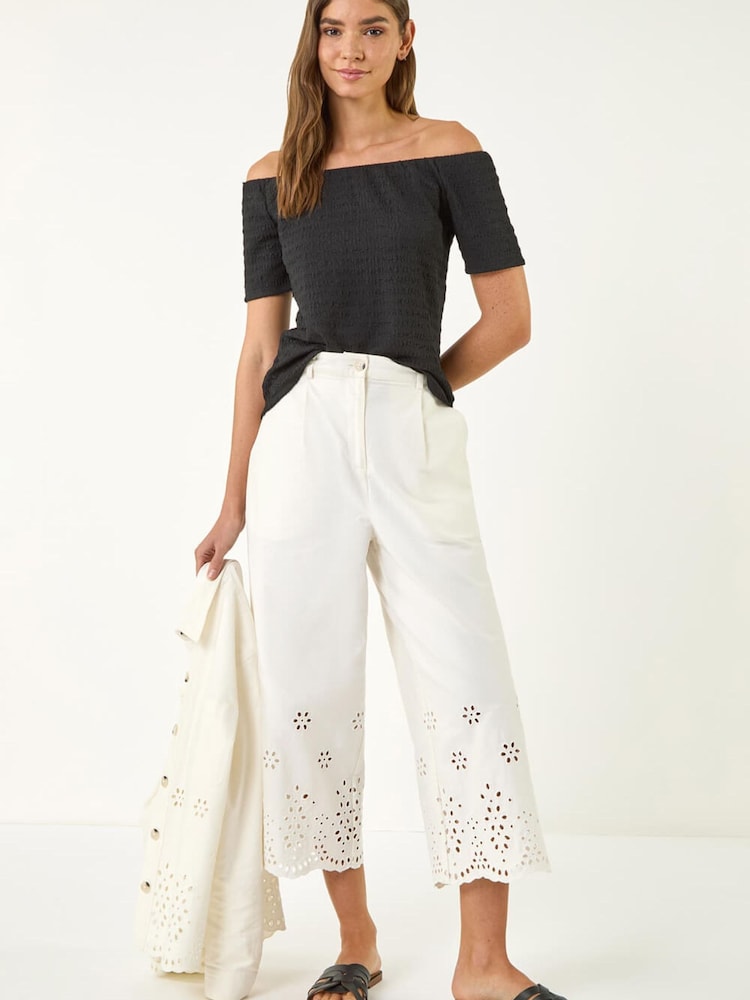 Roman Natural Anglaise Trim Culottes - Image 2 of 5 Roman Natural Anglaise Trim Culottes - Image 2 of 5