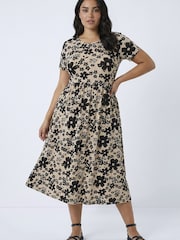 Roman Natural Curve Floral Print Pocket Midi Dress - Image 2 of 5