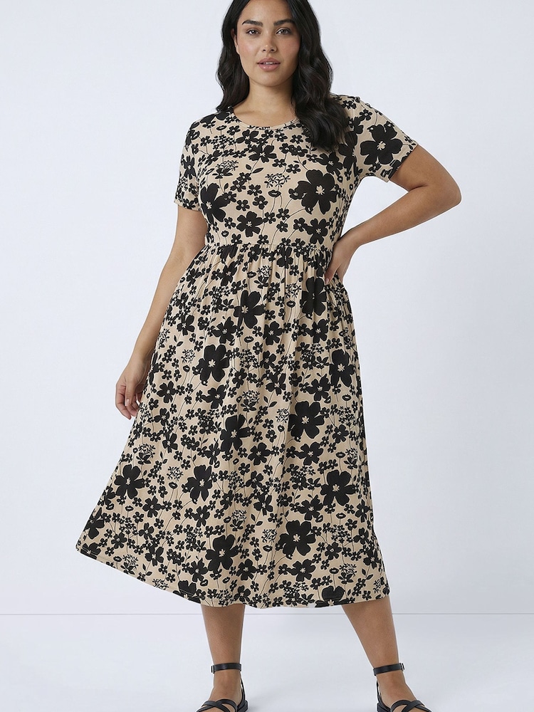 Roman Natural Curve Floral Print Pocket Midi Dress - Image 2 of 5