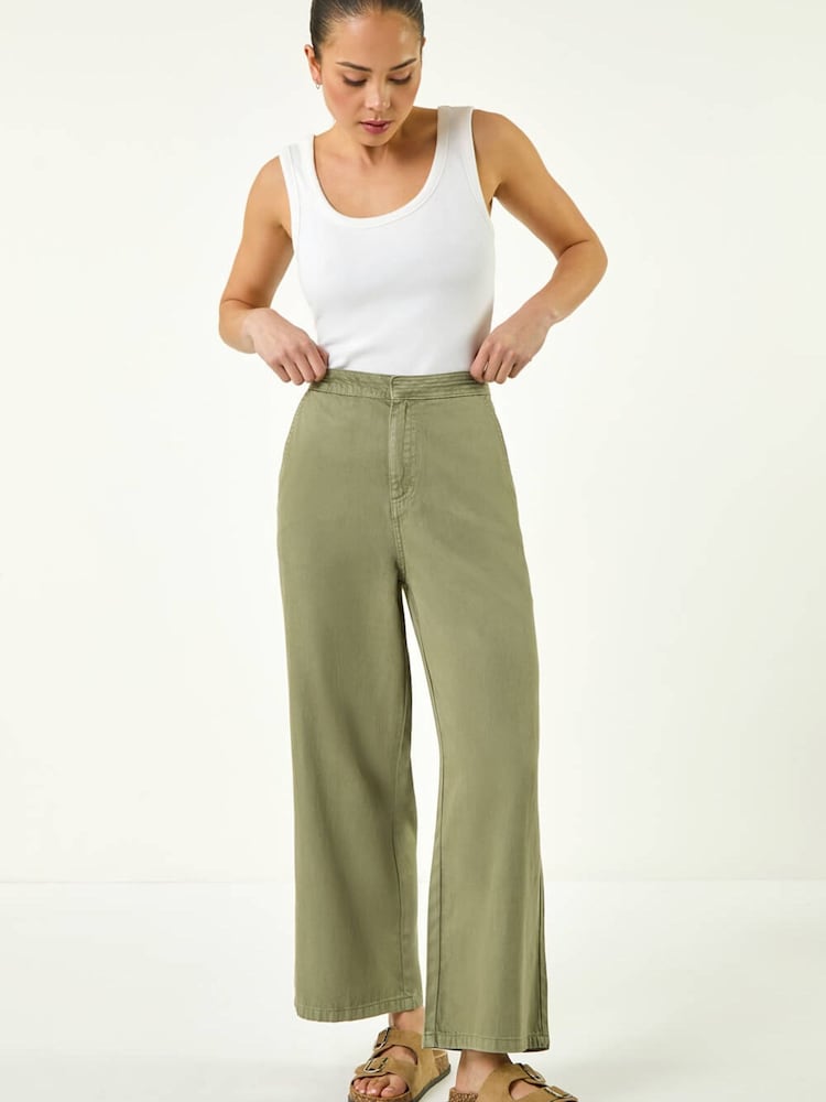 Roman Green Petite Stitch Detail Trousers - Image 2 of 5 Roman Green Petite Stitch Detail Trousers - Image 2 of 5
