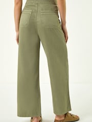 Roman Green Petite Stitch Detail Trousers - Image 3 of 5