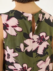 Roman Green Floral Print Shell Top - Image 5 of 5