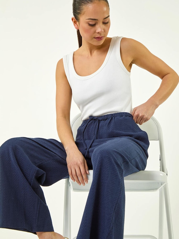 Roman Blue Petite Textured Pocket Trousers - Image 1 of 5