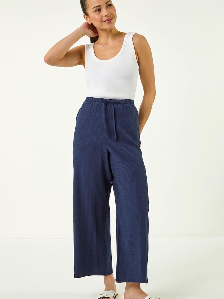 Roman Blue Petite Textured Pocket Trousers - Image 2 of 5
