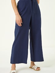 Roman Blue Petite Textured Pocket Trousers - Image 4 of 5