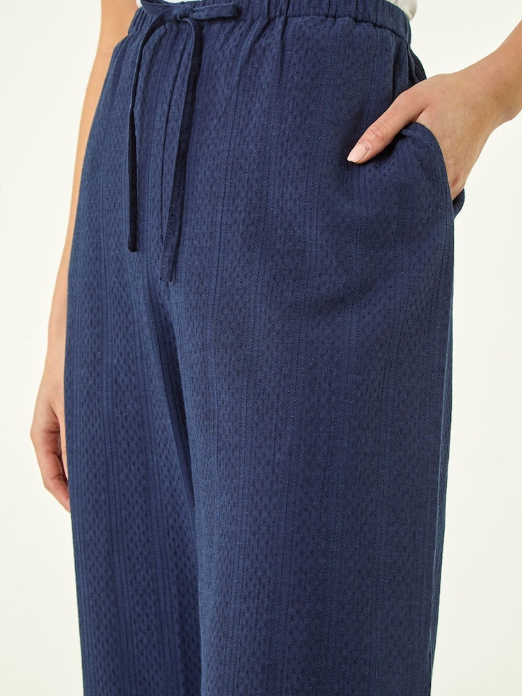 Roman Blue Petite Textured Pocket Trousers - Image 5 of 5
