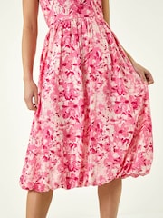 Roman Pink Petite Strappy Bubble Hem Dress - Image 6 of 6