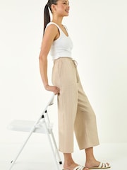 Roman Natural Petite Stripe Cropped Trousers - Image 1 of 5