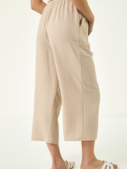 Roman Natural Petite Stripe Cropped Trousers - Image 3 of 5
