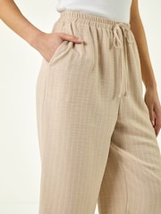 Roman Natural Petite Stripe Cropped Trousers - Image 5 of 5