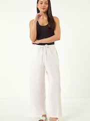 Roman White Petite Textured Pocket Trousers - Image 2 of 5