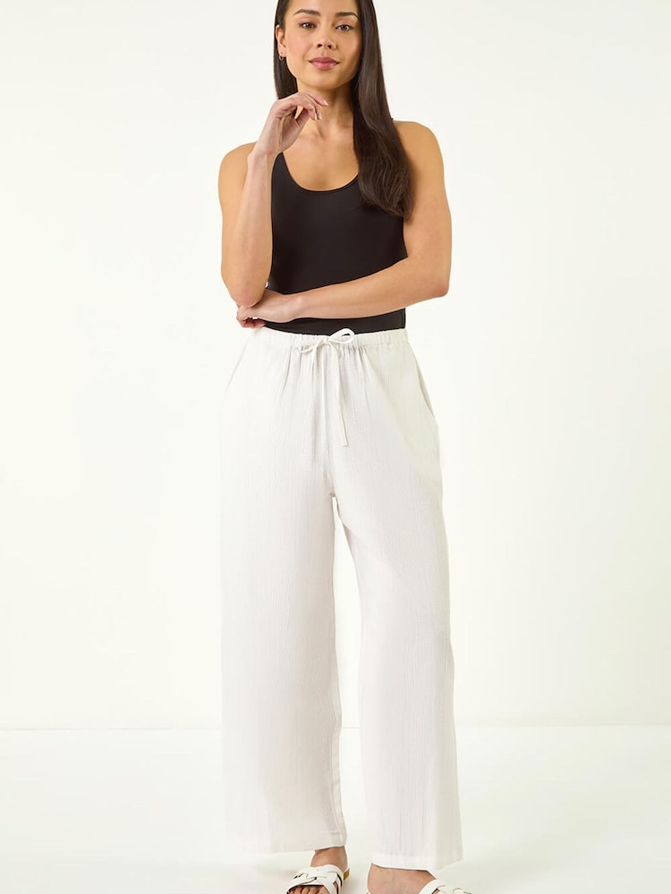 Roman White Petite Textured Pocket Trousers - Image 2 of 5