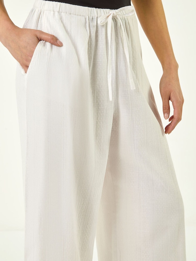 Roman White Petite Textured Pocket Trousers - Image 5 of 5