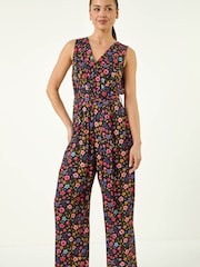 Roman Petite 小さいサイズ・小花柄ラップ風ボディスジャンプスーツ - 画像 2 / 5