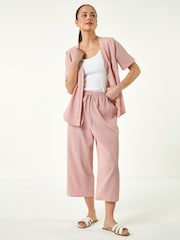 Roman Pink Petite Gingham Cropped Trousers - Image 2 of 5