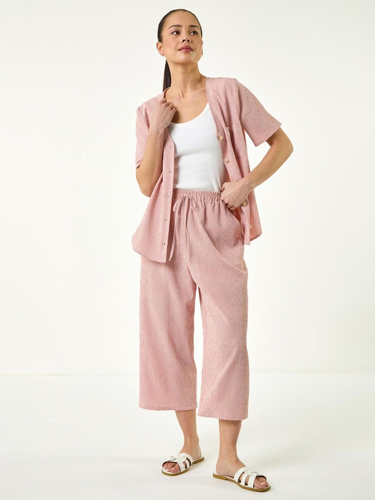 Roman Pink Petite Gingham Cropped Trousers - Image 2 of 5