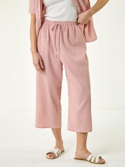 Roman Pink Petite Gingham Cropped Trousers - Image 3 of 5